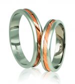 White gold & rose gold wedding rings 4.3mm (code A342r)